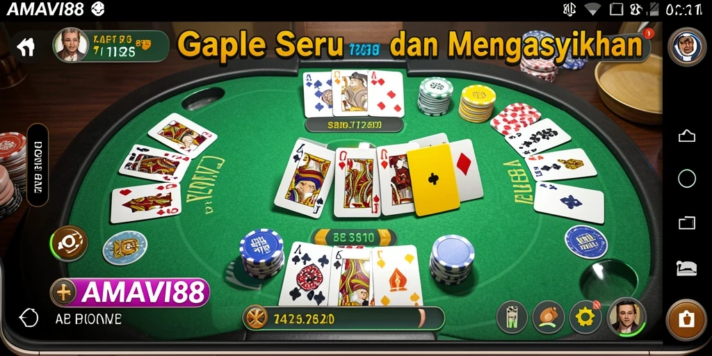 Tampilan utama permainan Gaple AMAVI88 yang menarik.