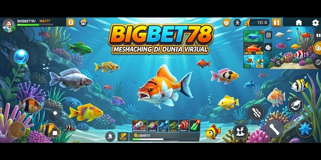 Screenshot gameplay BIGBET78 yang menunjukkan aksi memancing seru.