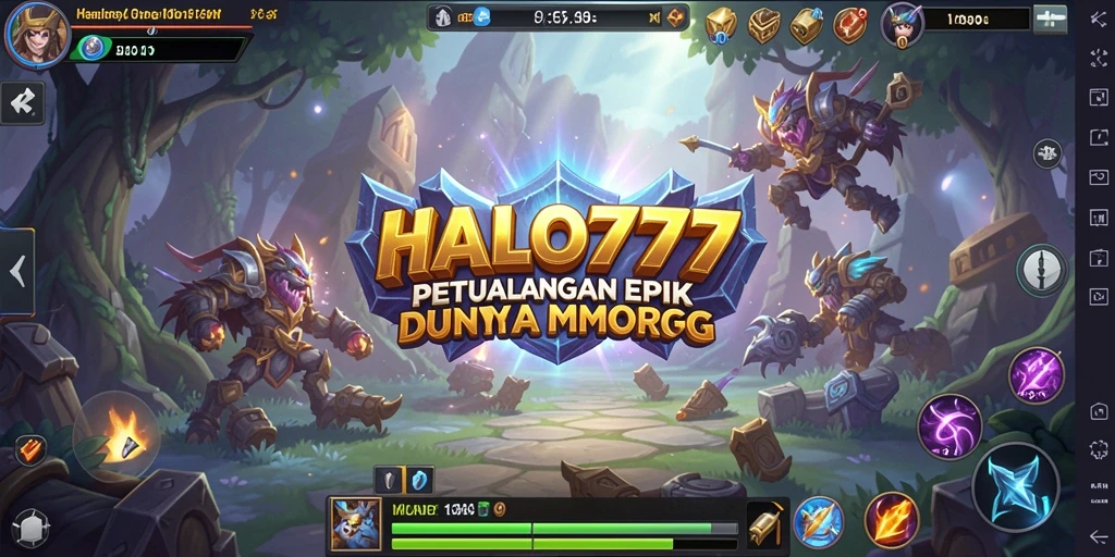 Tangkapan layar utama HALO777 menampilkan aksi pertempuran yang seru dalam MMORPG.