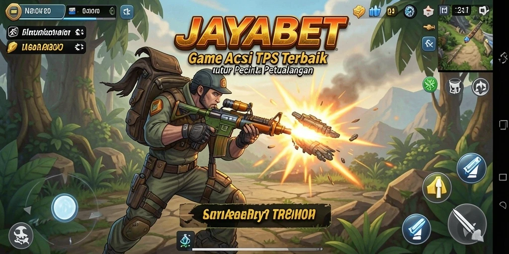 Tampilan gameplay seru JAYABET dalam aksi TPS.