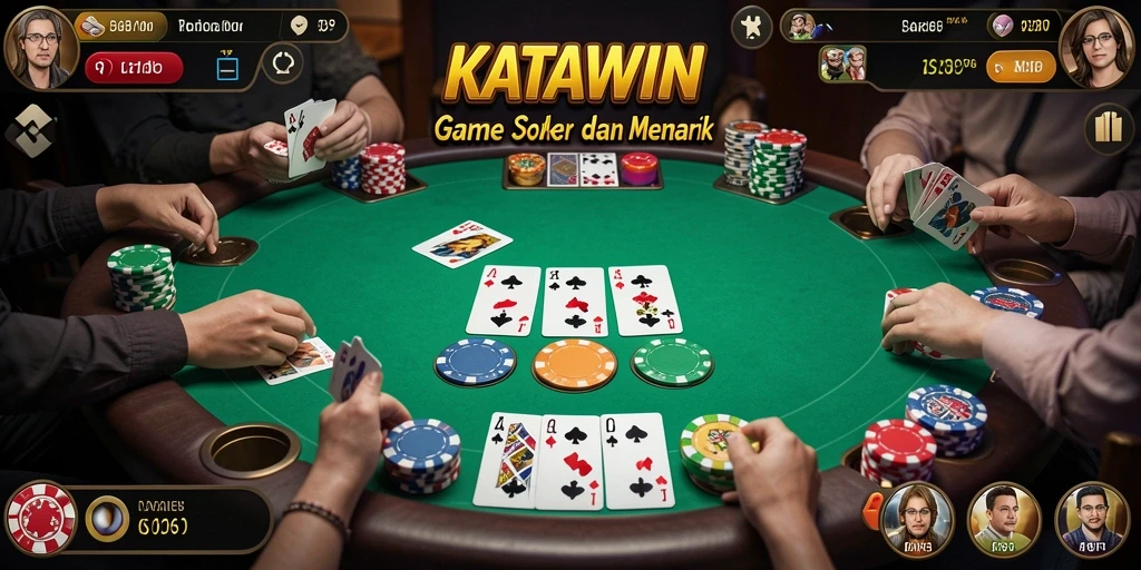 Tampilan gameplay KATAWIN yang seru dan menarik saat bermain Poker.