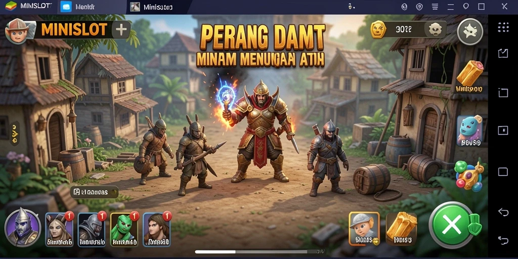 Gameplay seru Battle Royale di arena miniatur dengan berbagai karakter.