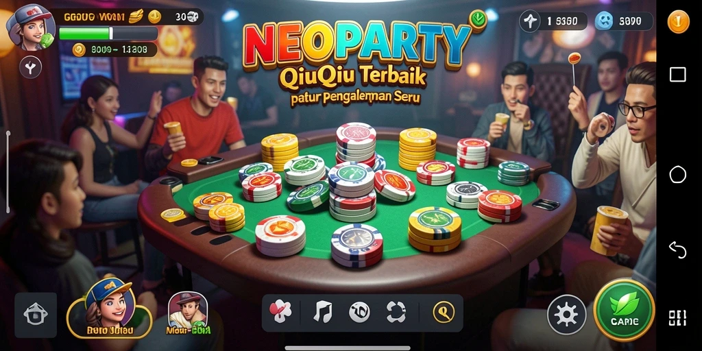 Tampilan gameplay seru dalam NEOPARTY saat bermain QiuQiu.