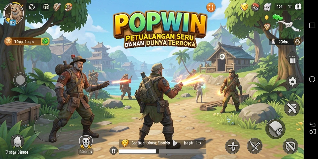 Tampilan gameplay seru dalam dunia terbuka POPWIN.