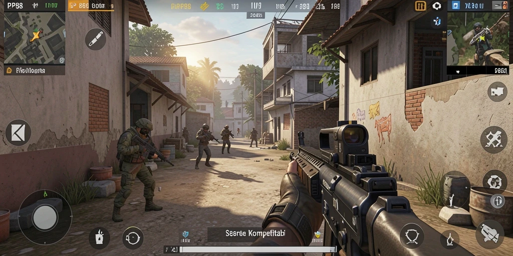 Screenshot permainan PP88 yang menunjukkan aksi FPS mendebarkan.