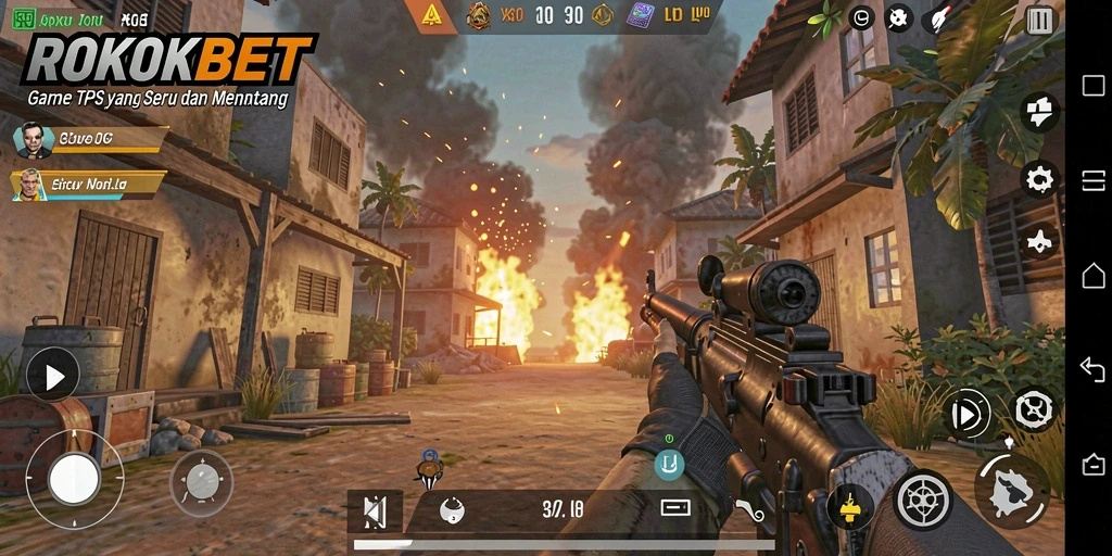 Tampilan gameplay ROKOKBET yang menegangkan dan penuh aksi.
