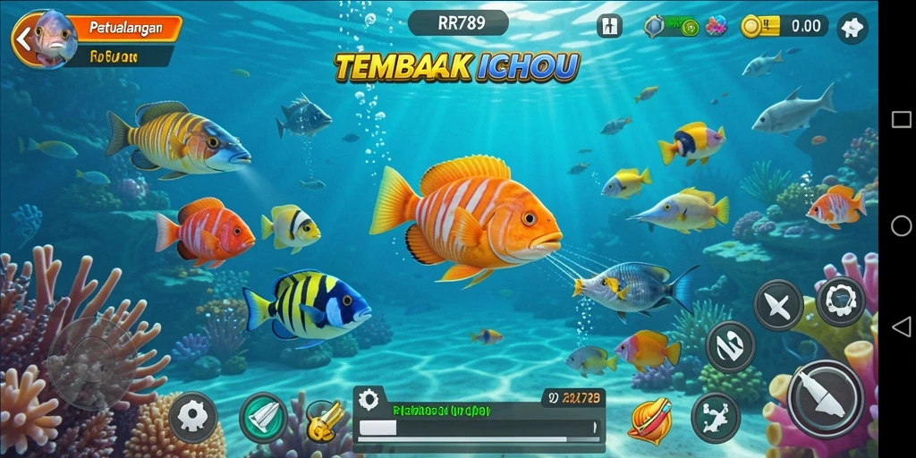 Tangkapan layar utama RR789 menampilkan gameplay tembak ikan yang seru.
