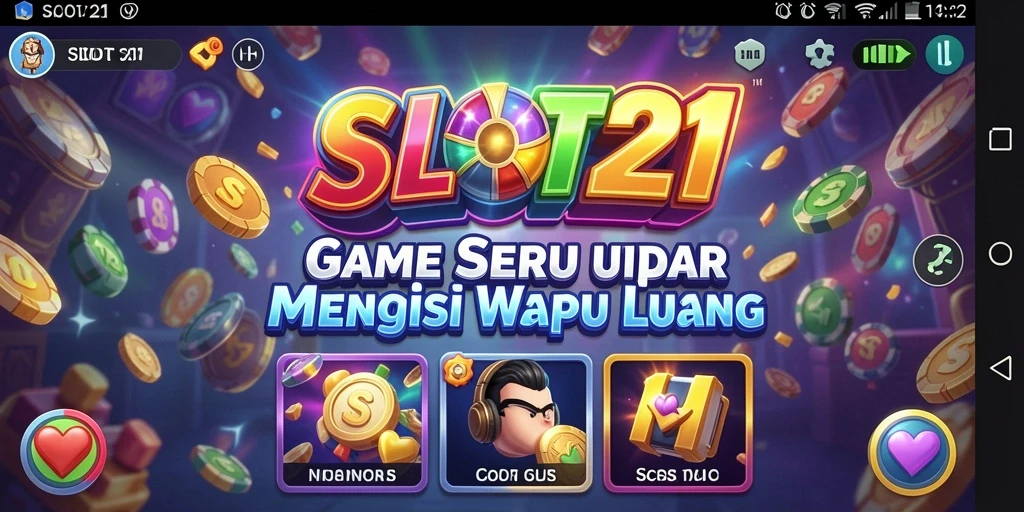 Tampilan gameplay SLOT21 yang penuh warna dan menyenangkan.