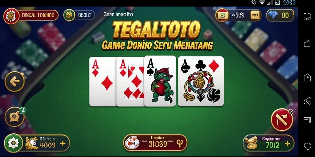 Gameplay seru Domino TEGALTOTO yang menyenangkan dan menantang.