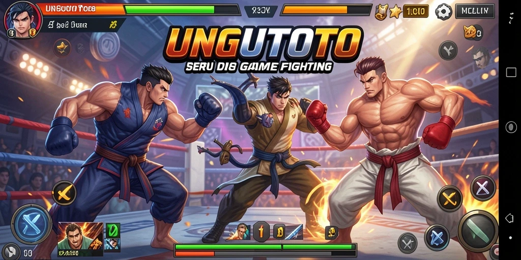 Tampilan screenshot dari gameplay seru UNGUTOTO di arena Fighting.