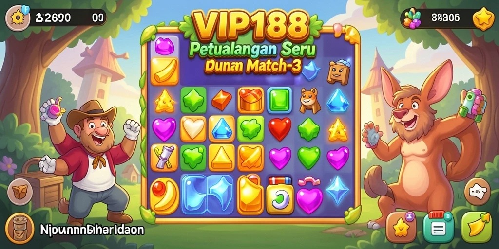Gameplay menarik dengan berbagai tantangan Match-3.