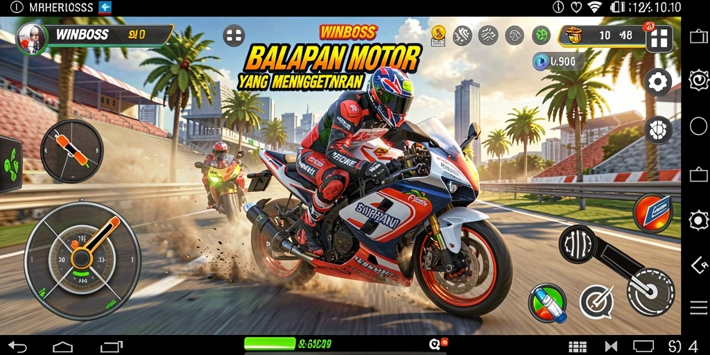 Tampilan gameplay seru dan mendebarkan dari WINBOSS.